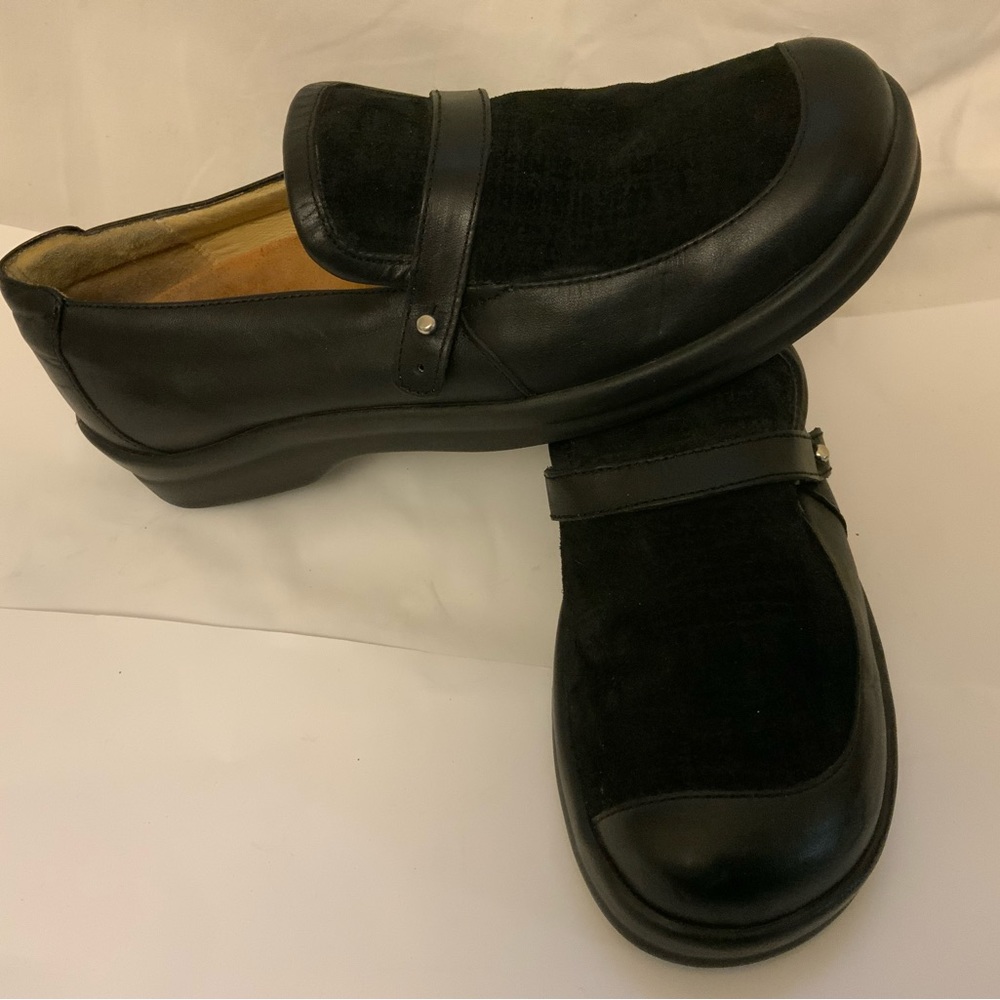 Footprints by Birkenstock Black Leather Suede clogs Shoes Women EU 42/ 11